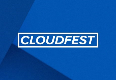 CloudFest logo on a blue background